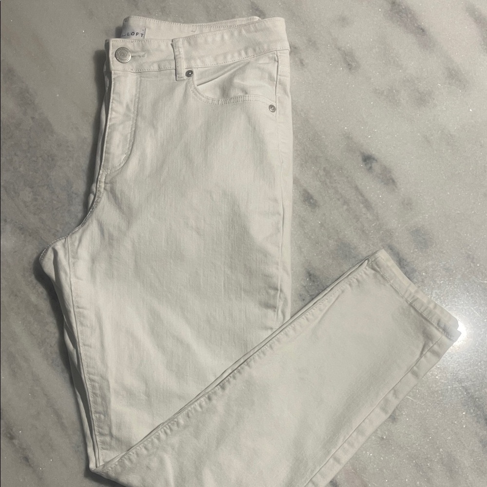 LOFT Classic White Jeans